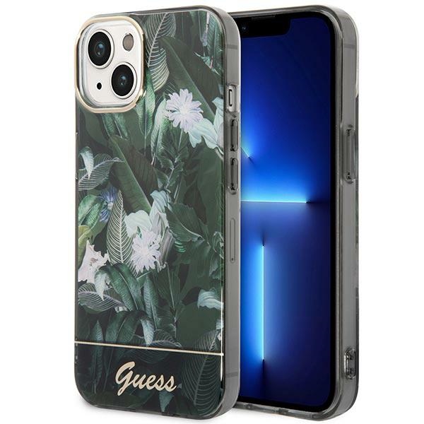 Guess Jungle Collection iPhone 14 Ümbris - roheline