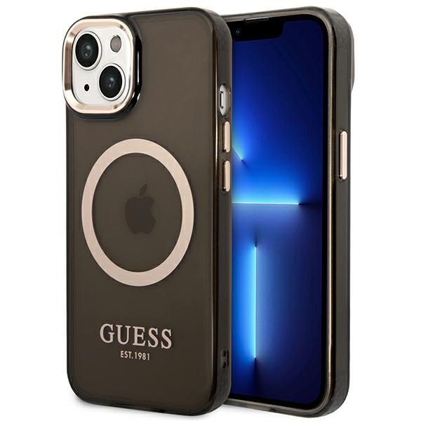 Guess GUHMP14SHTCMK iPhone 14 6.1" must/must hard ümbris kuldne Outline Translucent MagSafe