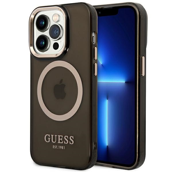 Guess GUHMP14XHTCMK iPhone 14 Pro Max 6.7" must/must hard ümbris kuldne Outline Translucent MagSafe