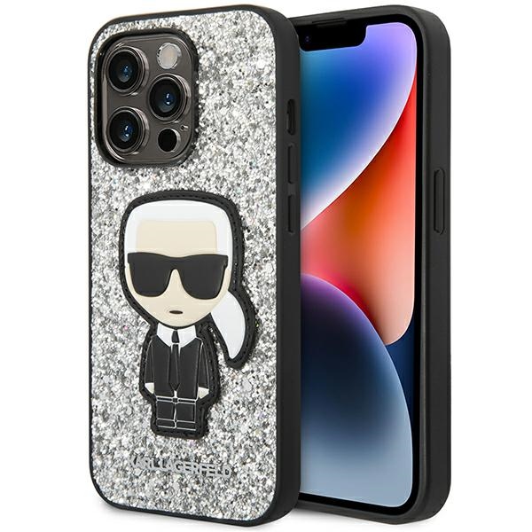 Karl Lagerfeld KLHCP14XGFKPG iPhone 14 Pro Max 6.7 "hardcase hõbedane / hõbedane Glitter Flakes Ikonik