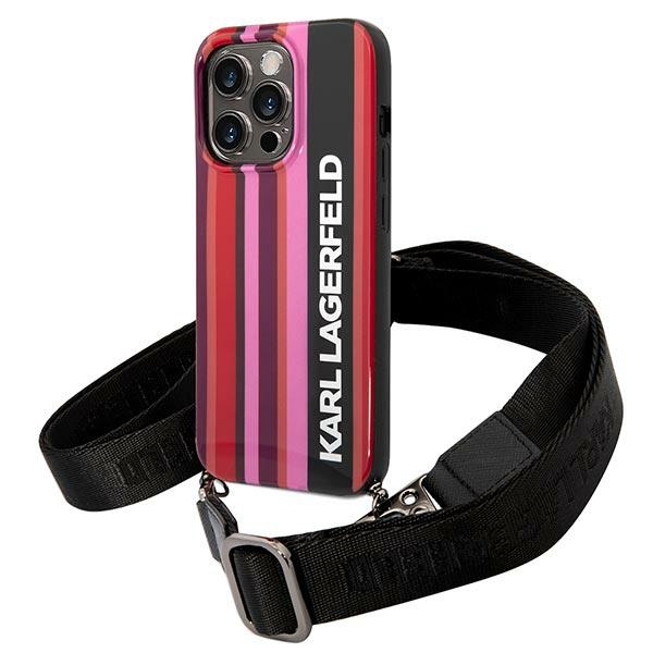 Karl Lagerfeld KLHCP14XSTSTP iPhone 14 Pro Max 6.7 "hardcase roosa / roosa Color Stripes Strap