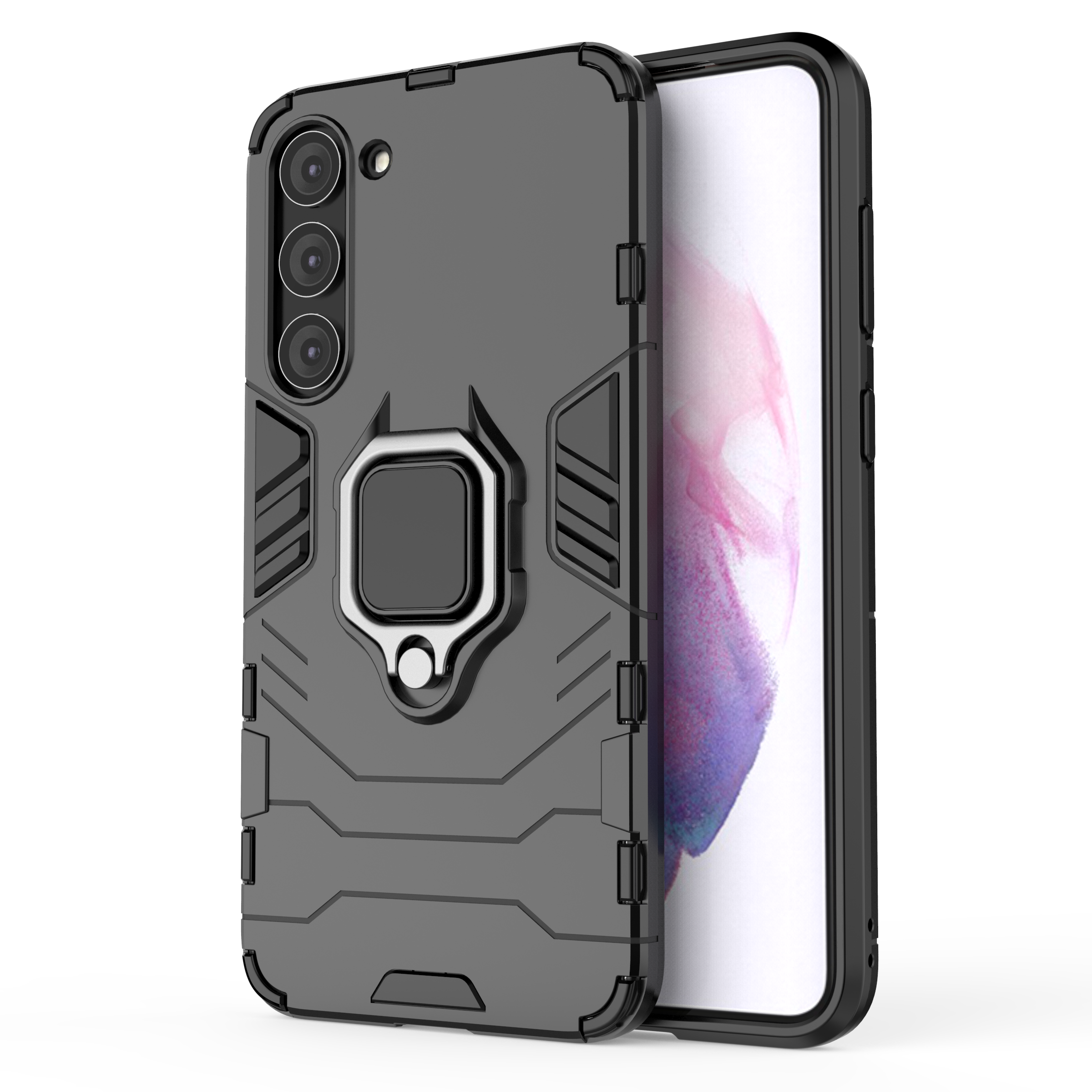 Ring Armor ümbris jaoks Samsung Galaxy S23+ armored cover magnetic holder ring must