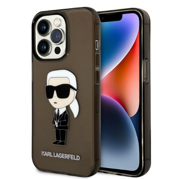 Karl Lagerfeld Ikonik Karl ümbris jaoks iPhone 14 Pro Max - must