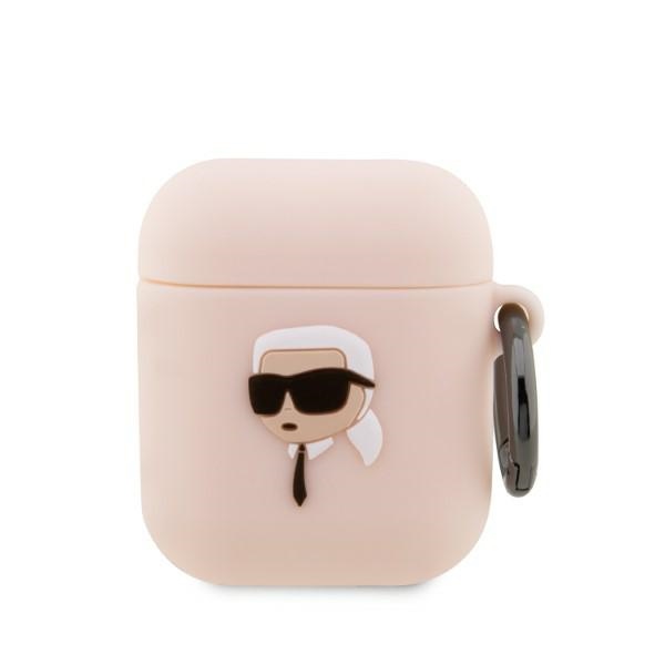 Karl Lagerfeld KLA2RUNIKP AirPods 1/2 cover roosa/roosa Silicone Karl Head 3D