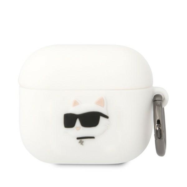 Karl Lagerfeld KLA3RUNCHH AirPods 3 cover valge/valge Silicone Choupette Head 3D