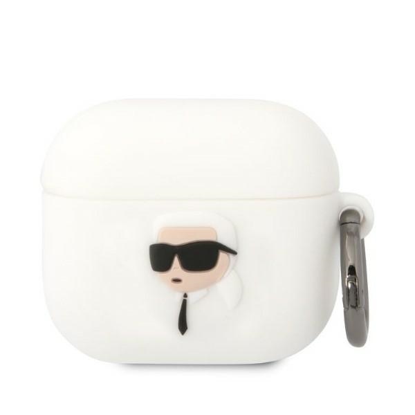 Karl Lagerfeld KLA3RUNIKH AirPods 3 cover valge/valge Silicone Karl Head 3D