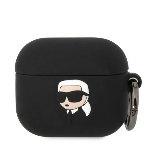Karl Lagerfeld Silicone Karl Head 3D Ümbris jaoks AirPods 3 - must