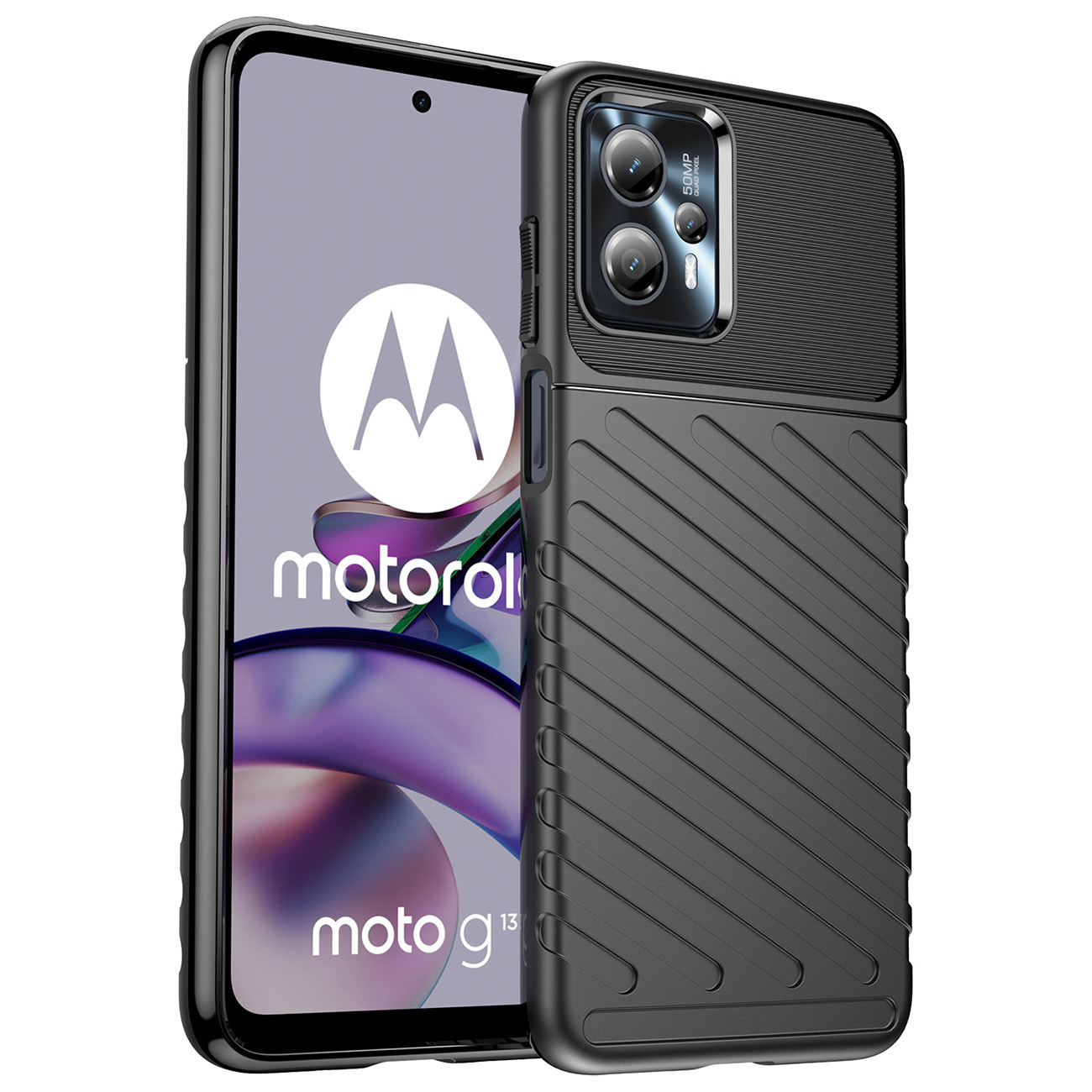 Thunder Ümbris ümbris jaoks Motorola Moto G13 silicone armor ümbris must