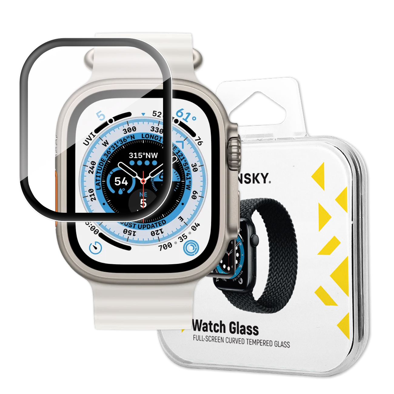 Wozinsky Full Glue Acrylic Glass jaoks Apple Watch 49mm 9H Full Screen with must Frame