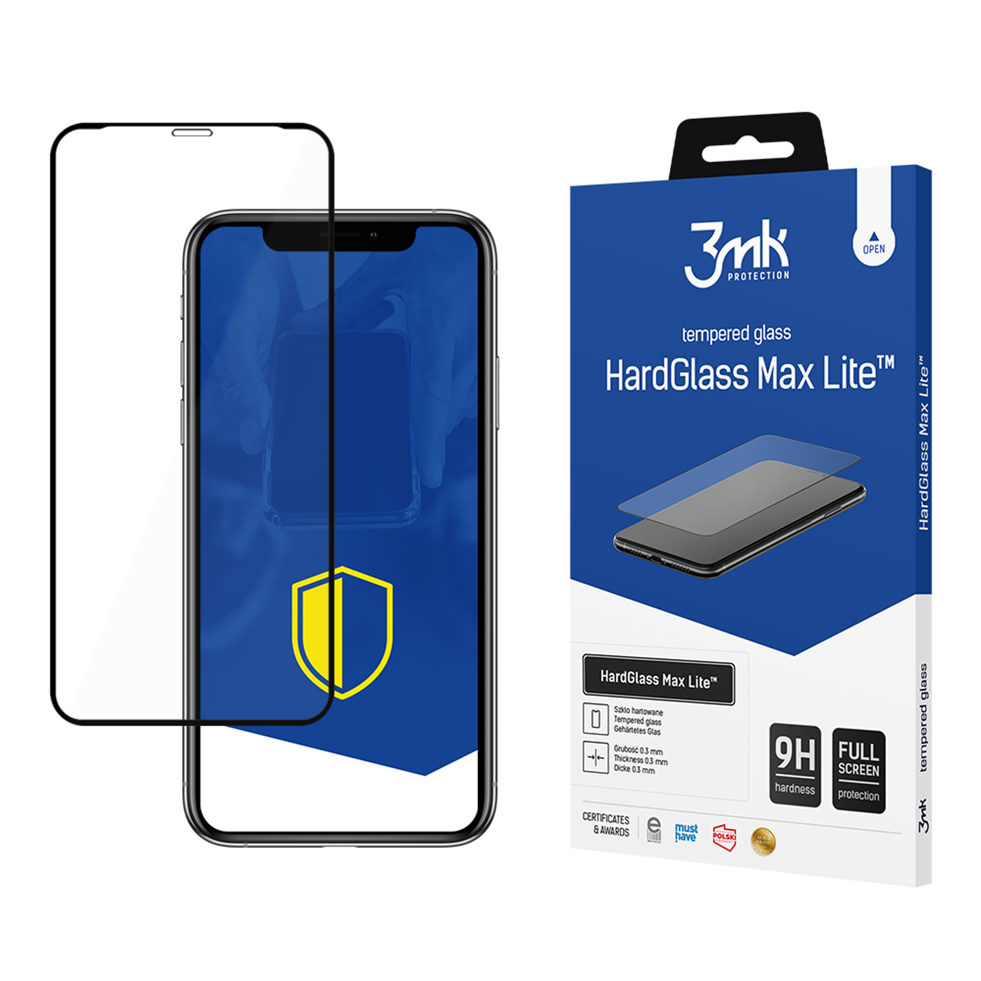 9H 3mk HardGlass Max Lite™ glass jaoks iPhone 11 Pro Max