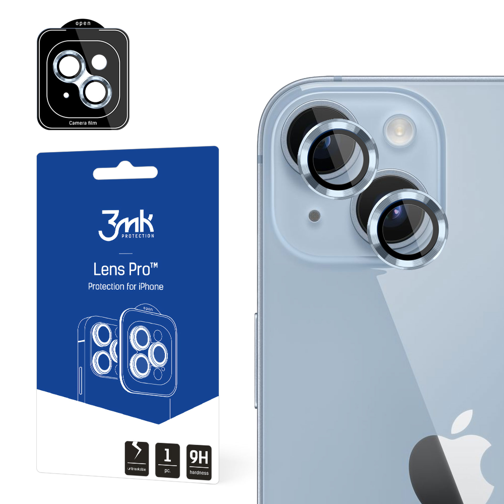 3mk Lens Protection Pro camera cover jaoks iPhone 14 Plus - sinine
