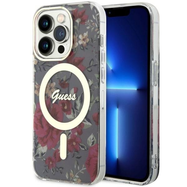Guess GUHMP14LHCFWSA iPhone 14 Pro 6.1" roheline/khaki hardcase Flower MagSafe