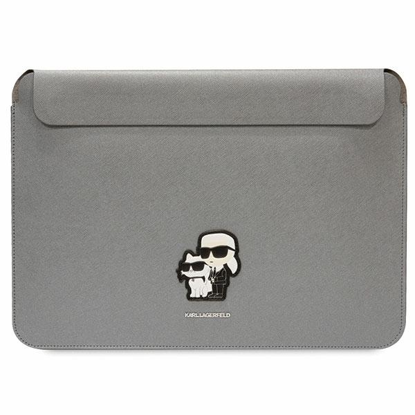 Karl Lagerfeld Saffiano Karl&Choupette ümbris jaoks a 14" laptop - hõbedane