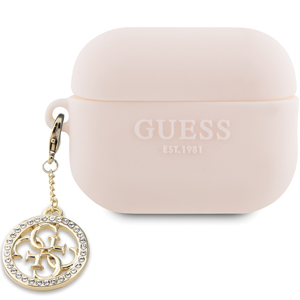 Guess GUAP23DSLGHDP AirPods Pro 2 cover roosa/roosa 3D Rubber 4G Diamond Charm