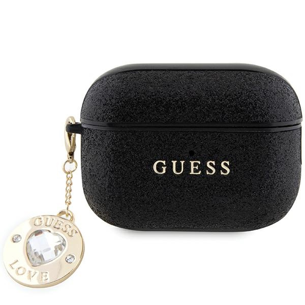 Guess GUAP2PGEHCDK ümbris jaoks AirPods Pro 2 cover - must Fixed Glitter Heart Diamond Charm