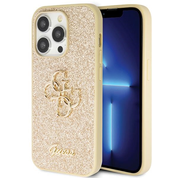 Guess GUHCP14LHG4SGD ümbris jaoks iPhone 14 Pro - kuldne Glitter Script Big 4G