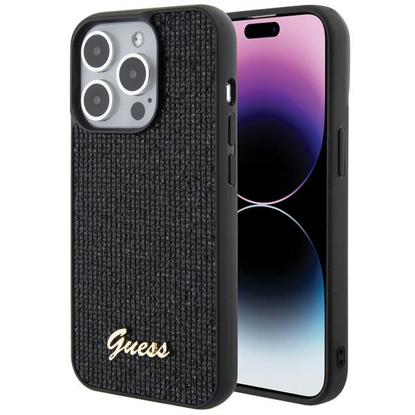 Guess Disco Metal Script ümbris jaoks iPhone 15 Pro - must