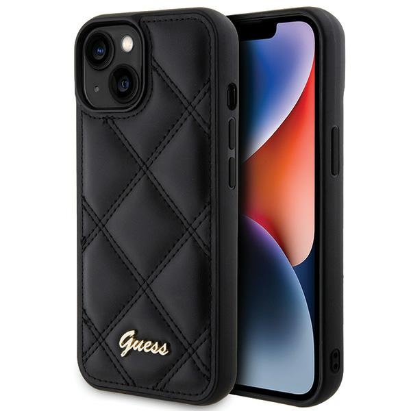 Guess Quilted Metal Logo ümbris jaoks iPhone 15 - must