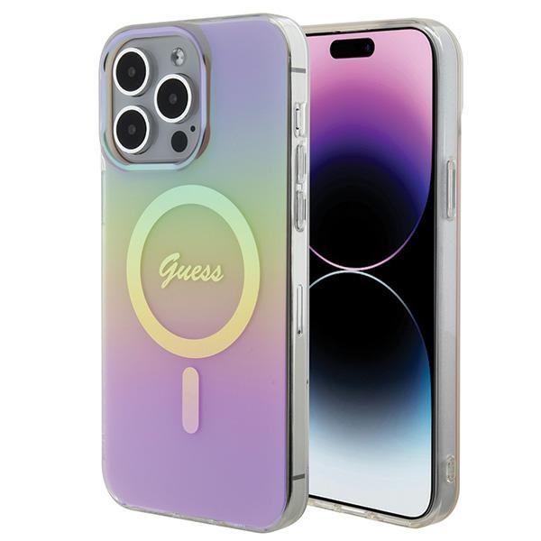 Guess IML Iridescent MagSafe ümbris jaoks iPhone 15 Pro - roosa