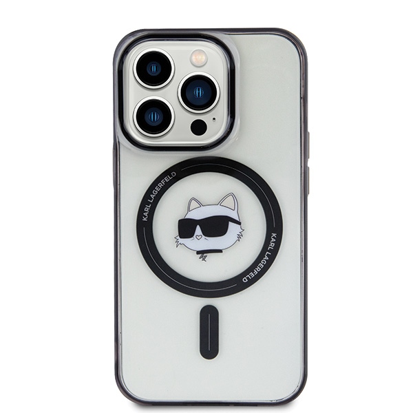 Karl Lagerfeld IML Choupette's Head MagSafe ümbris jaoks iPhone 15 Pro - läbipaistev