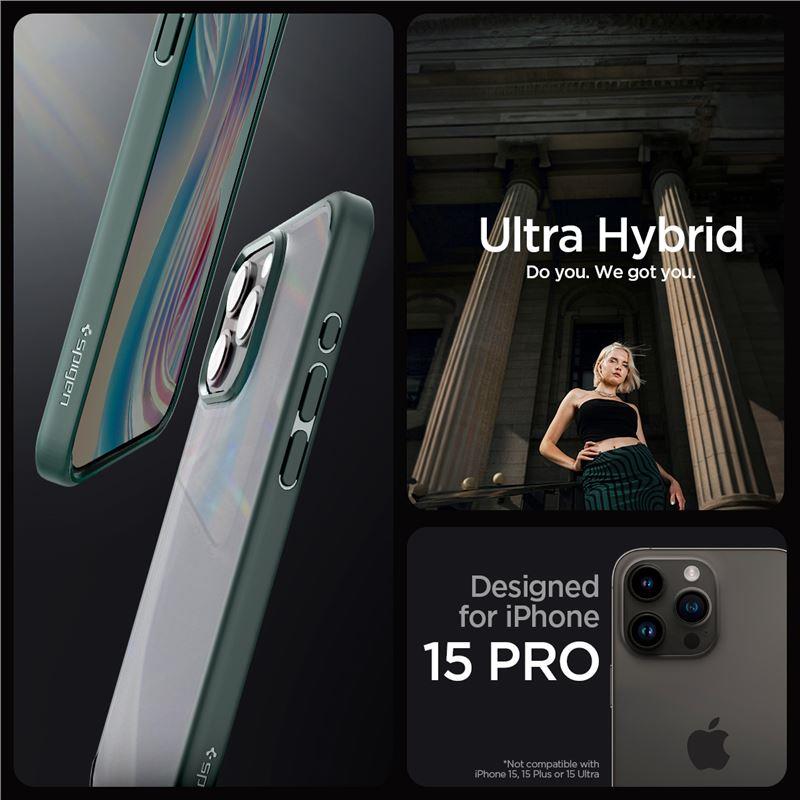 Spigen Ultra Hybrid iPhone 15 Pro Ümbris - tumeroheline