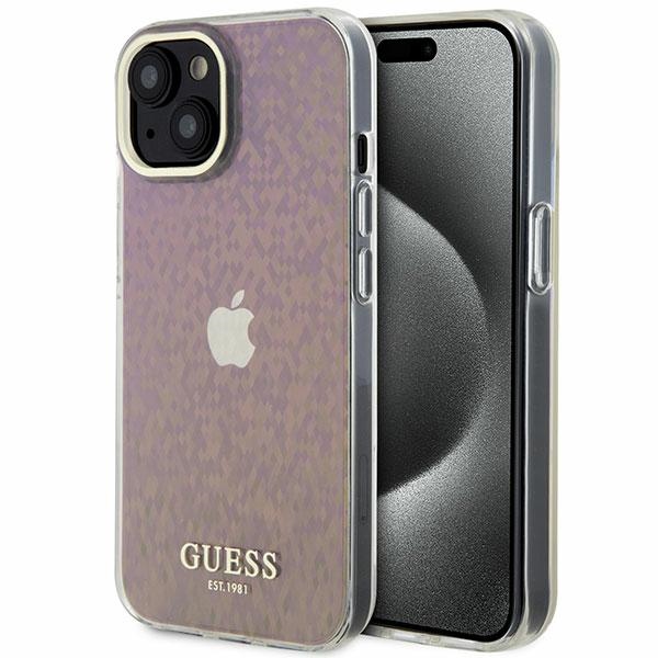 Guess GUHCP15SHDECMP iPhone 15 6.1" roosa/roosa hardcase IML Faceted Mirror Disco Iridescent