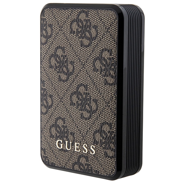 Guess Powerbank 18W GUPB10DP4GEGW 10000mAh pruun/pruun 4G nahast metallist logo