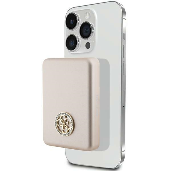 Guess MagSafe 4G Strassed Metal Logo induktsiooniga elektripank 5W 3000mAh - kuldne