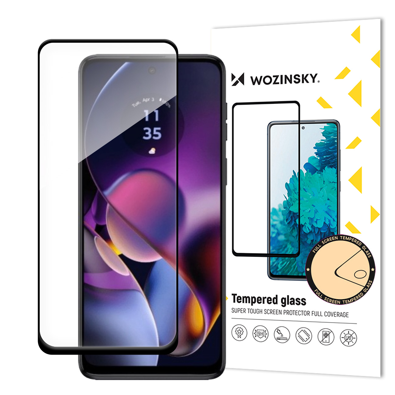 Wozinsky Karastatud klaas Full Glue jaoks Motorola Moto G54 full screen with frame - must