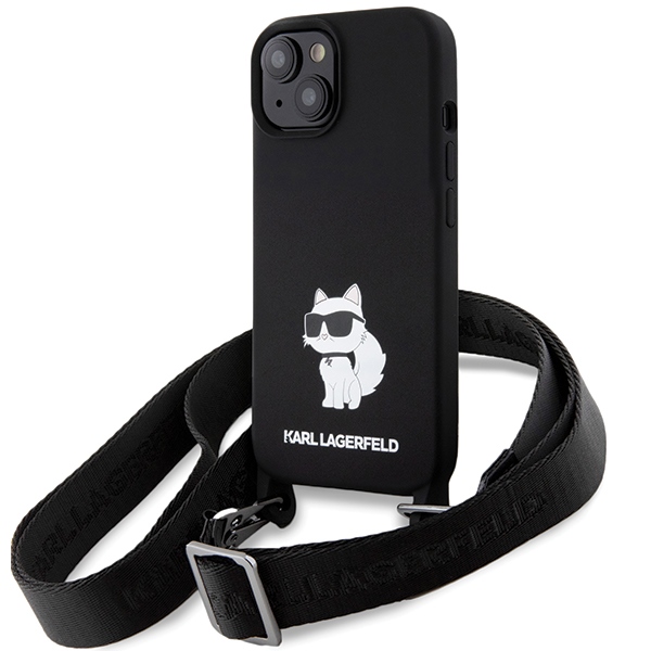 Karl Lagerfeld KLHCP15SSCBSCNK iPhone 15 6.1" hardcase must/must Crossbody Silicone Choupette