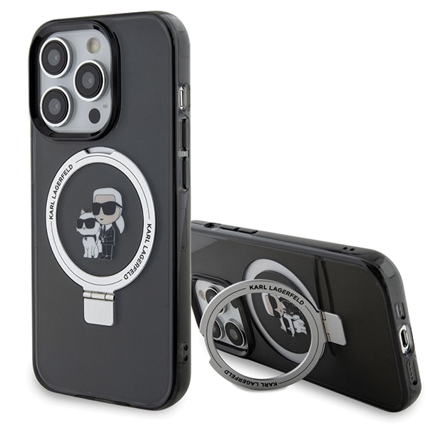 Karl Lagerfeld KLHMP13LHMRSKCK iPhone 13 Pro 6.1" must/must hardcase Ring Stand Karl&Choupette MagSafe