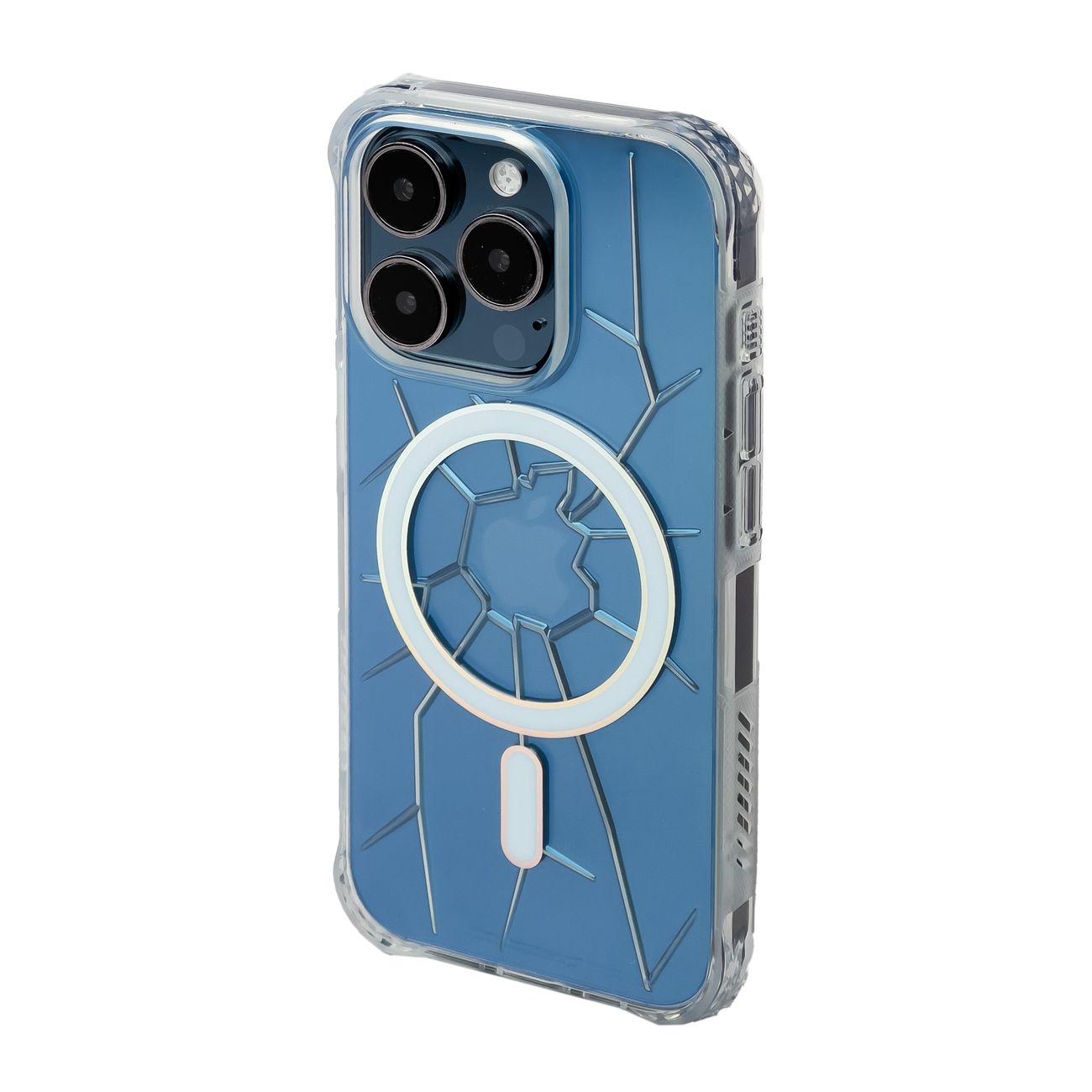 MagSafe Kingxbar PQY Crack Series Silicone Ümbris jaoks iPhone 15 Pro Max - läbipaistev