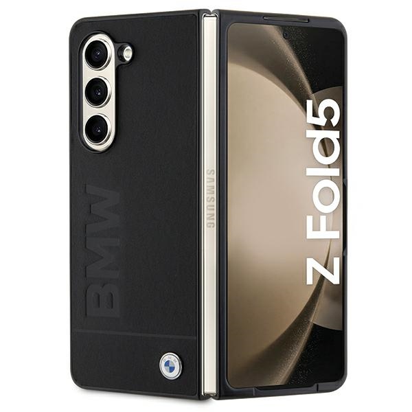 BMW Signature Logo Imprint ümbris jaoks Samsung Galaxy Z Fold 5 - must