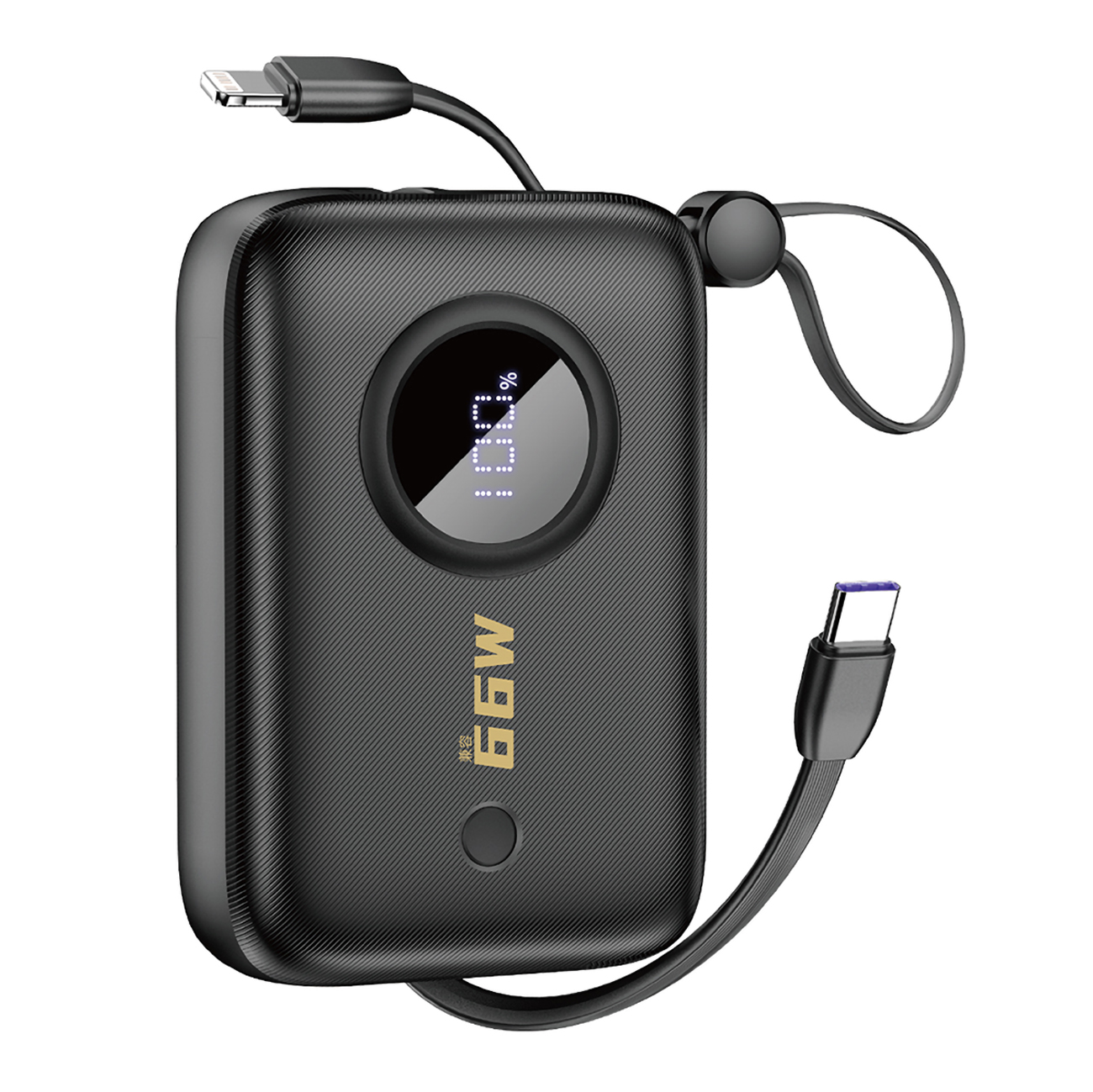 Dudao K14 10000mAh energiapank USB-C / Lightning kaabliga - must