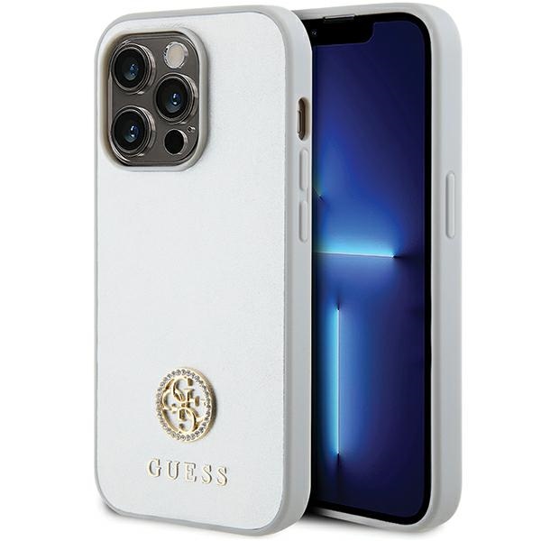 Guess Strass Metal Logo ümbris jaoks iPhone 15 Pro - hõbedane