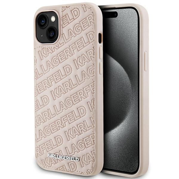 KARL LAGERFELD ümbris jaoks IPHONE 15 Plus KLHCP15MPQKPMP (Quilted Pattern) roosa