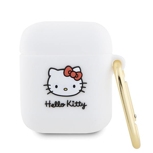 Hello Kitty Silicone 3D Kitty Head ümbris jaoks AirPods 1/2 - valge