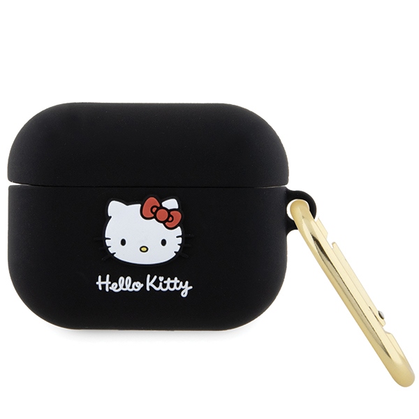 Hello Kitty Silicone 3D Kitty Head ümbris jaoks AirPods Pro - must