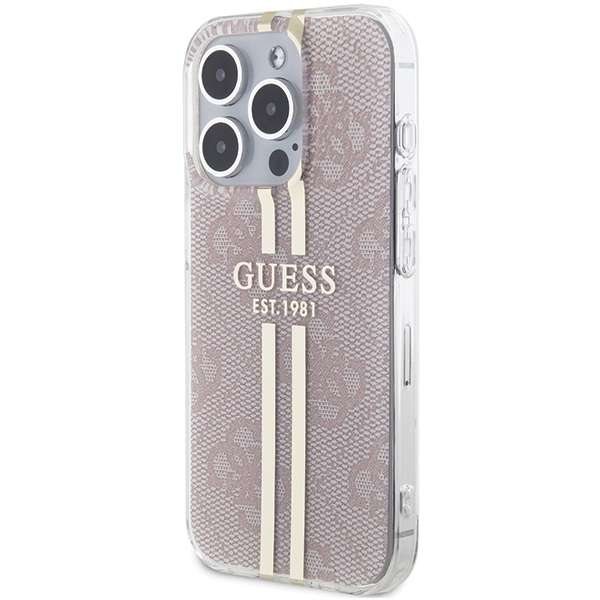 GUESS ümbris jaoks IPHONE 14 Pro Max GUHCP14XH4PSEGP (4G kuldne Stripe) roosa