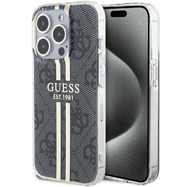 GUESS ümbris jaoks IPHONE 15 Pro GUHCP15LH4PSEGK (4G kuldne Stripe) must