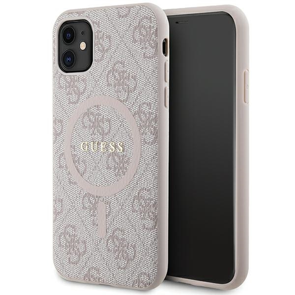 GUESS ümbris jaoks IPHONE 11 compatible with MagSafe GUHMN61G4GFRP (4G Ring classic logo) roosa