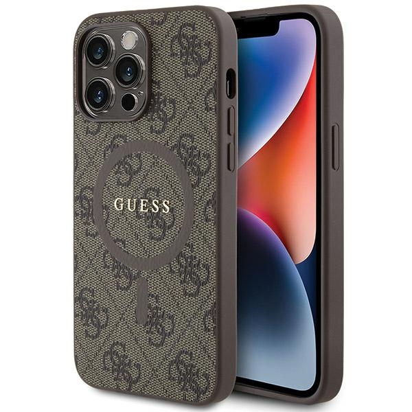 GUESS ümbris jaoks IPHONE 14 Pro Max compatible with MagSafe GUHMP14XG4GFRW (4G Ring classic logo) brown