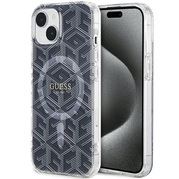GUESS ümbris jaoks IPHONE 15 Plus compatible with MagSafe GUHMP15MHGCUSTGK (IML GCUBE) must