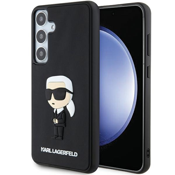 Karl Lagerfeld 3D Rubber Ikonik ümbris jaoks Samsung Galaxy S24 - must