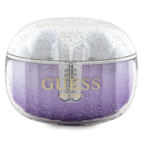 Guess Glitter Gradient TWS Bluetooth headphones with docking station - lilla