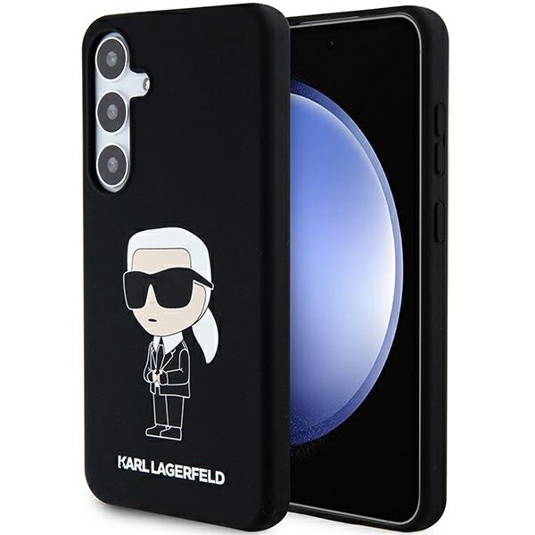 Karl Lagerfeld Silicone Ikonik ümbris jaoks Samsung Galaxy S24 - must