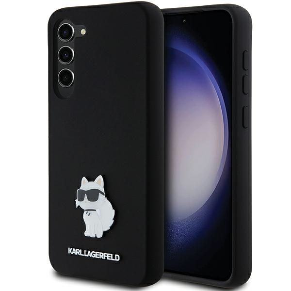 Karl Lagerfeld Silicone Choupette Metal Pin ümbris jaoks Samsung Galaxy S23+ - must