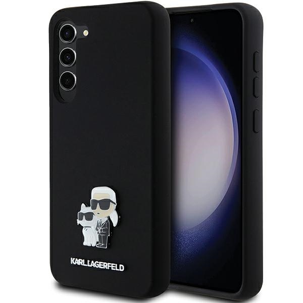 Karl Lagerfeld Silicone Karl&Choupette Metal Pin ümbris jaoks Samsung Galaxy S23+ - must