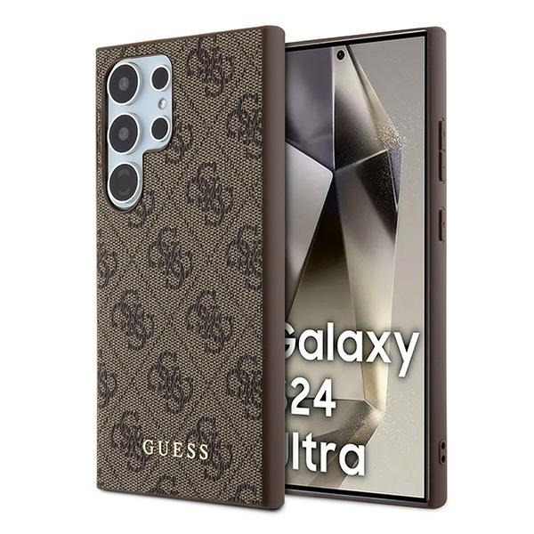 Guess 4G Metal kuldne Logo ümbris jaoks Samsung Galaxy S24 Ultra - brown
