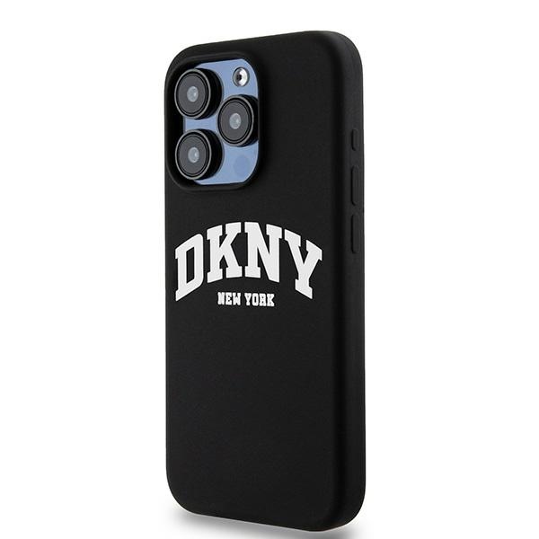 DKNY Liquid Silicone Valge Printed Logo MagSafe Ümbris jaoks iPhone 13 Pro / 13 - Must
